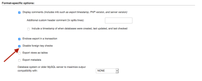 Export settings 2 from phpMyAdmin Export settings 2 from phpMyAdmin